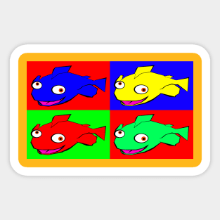 4 fishs Sticker